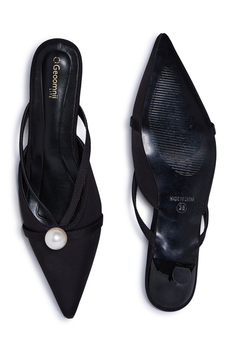 Geoomnii Mid Heel Mules for Women – Stylish Backless Slip-On Heels for Office, Party & Everyday Wear - Image 5